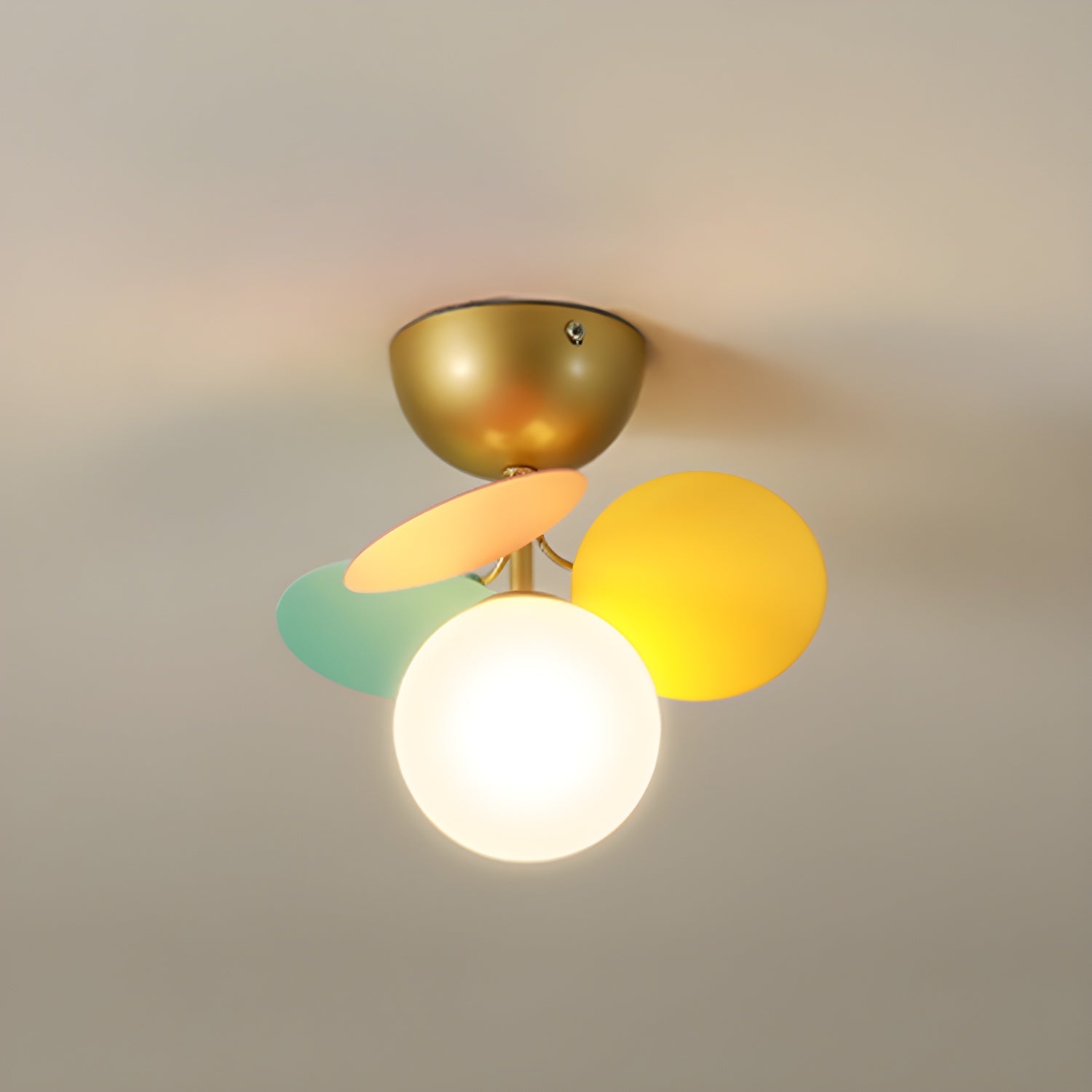 Lampada da soffitto moderna Macaron a globo con LED a 1 luce