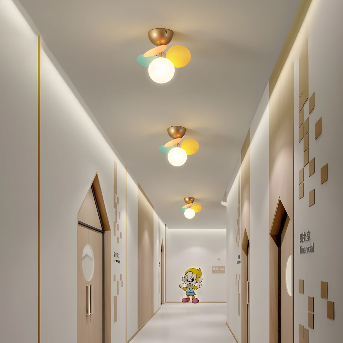 Lampada da soffitto moderna Macaron a globo con LED a 1 luce