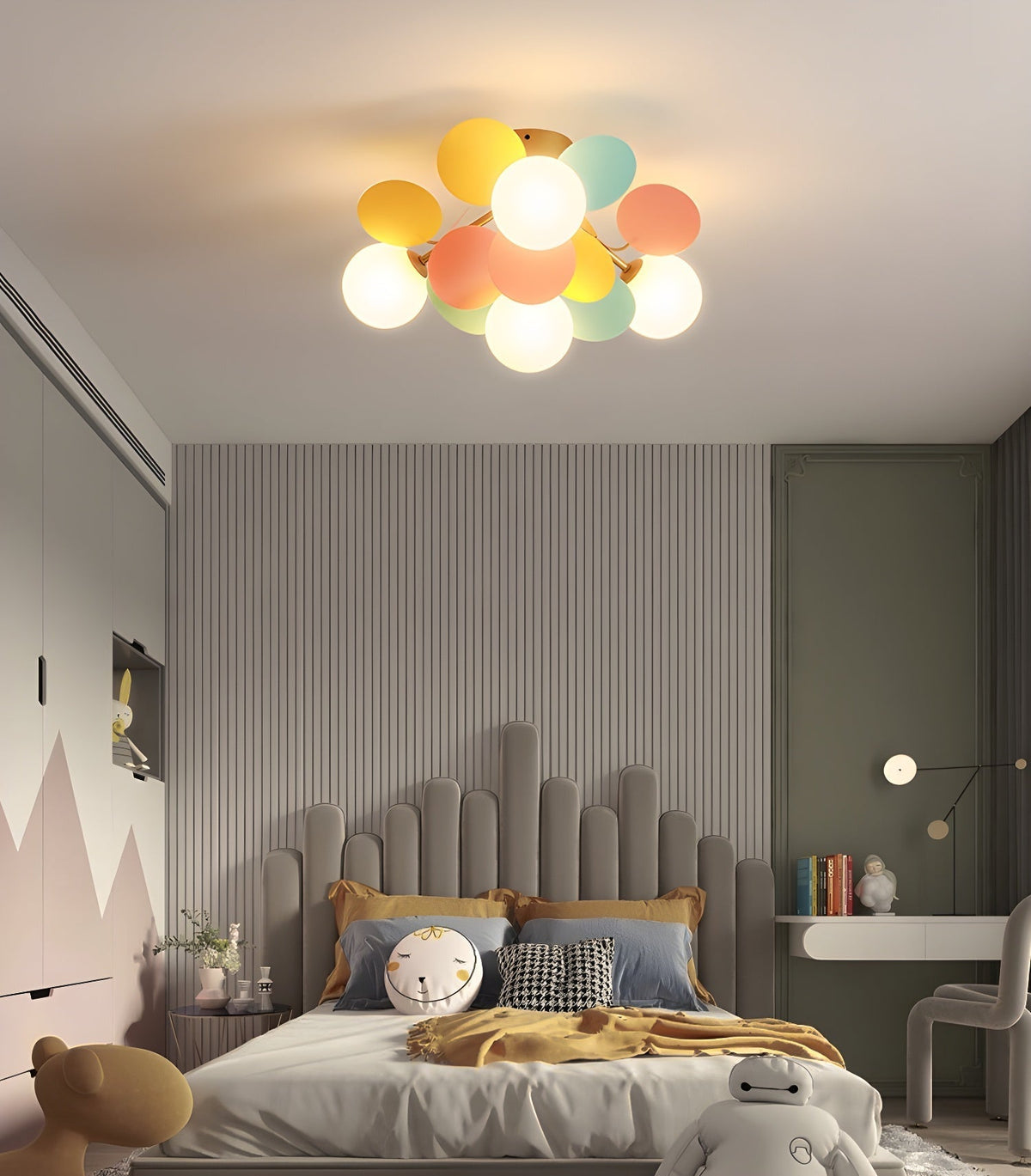 Lampada da soffitto moderna Macaron a globo con LED a 1 luce