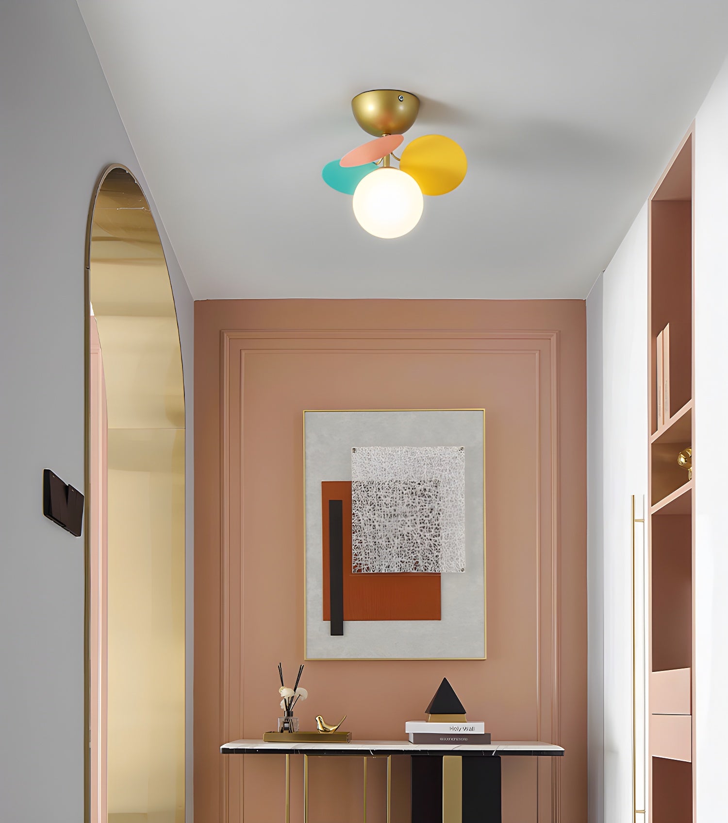 Lampada da soffitto moderna Macaron a globo con LED a 1 luce