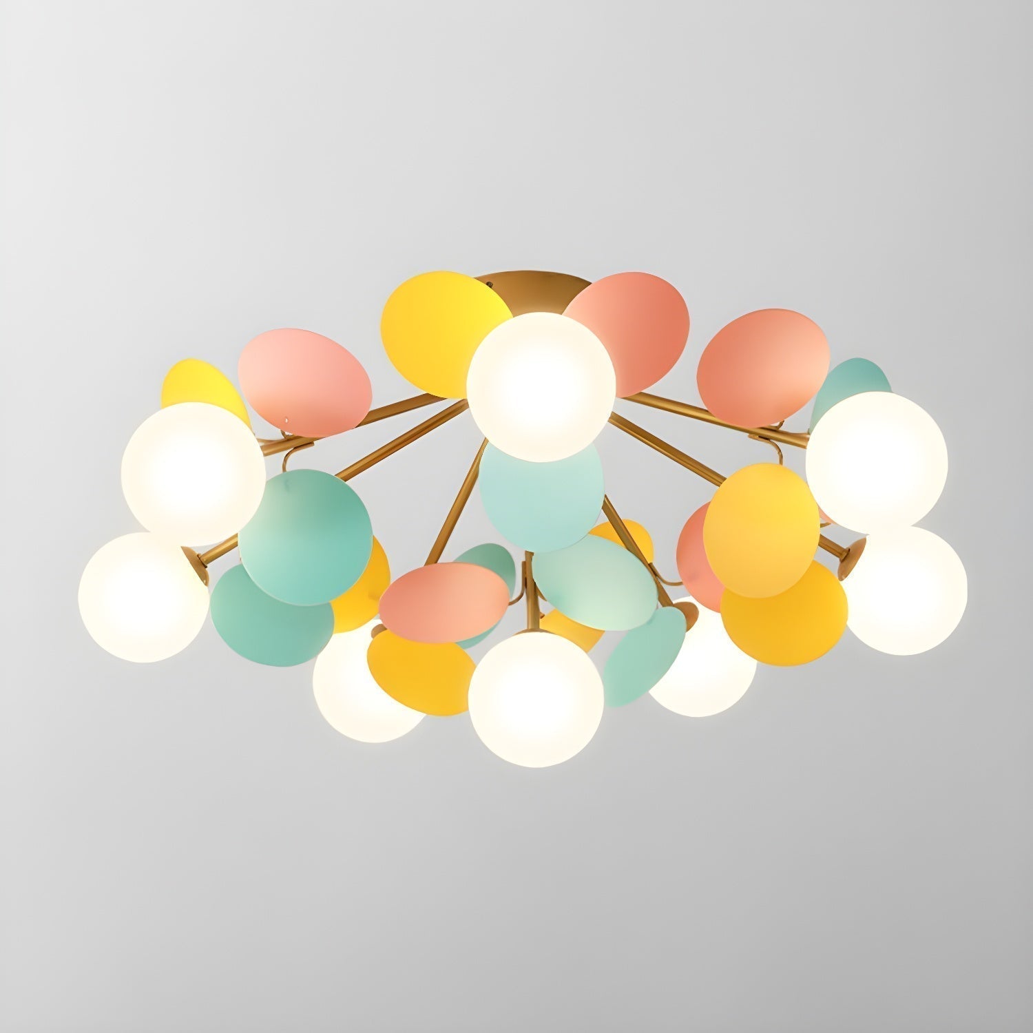 Lampada da soffitto moderna Macaron a globo con LED a 1 luce