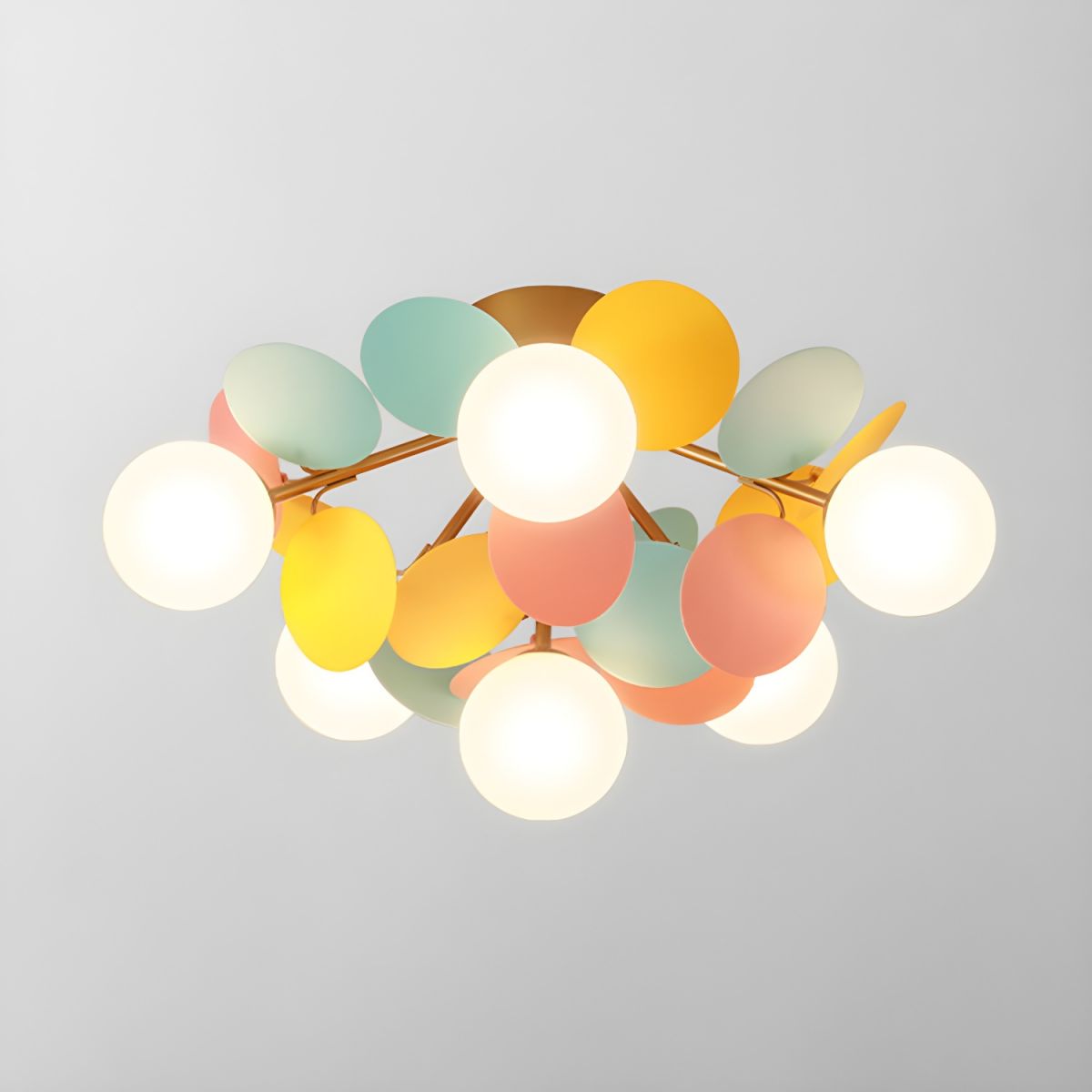 Lampada da soffitto moderna Macaron a globo con LED a 1 luce