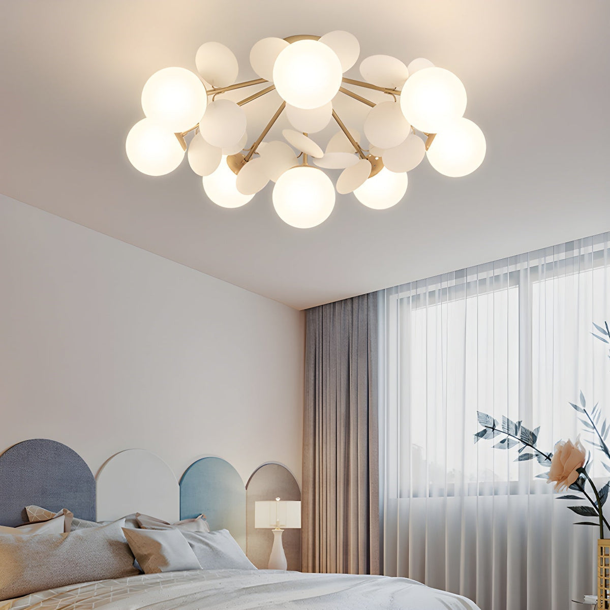 Lampada da soffitto moderna Macaron a globo con LED a 1 luce