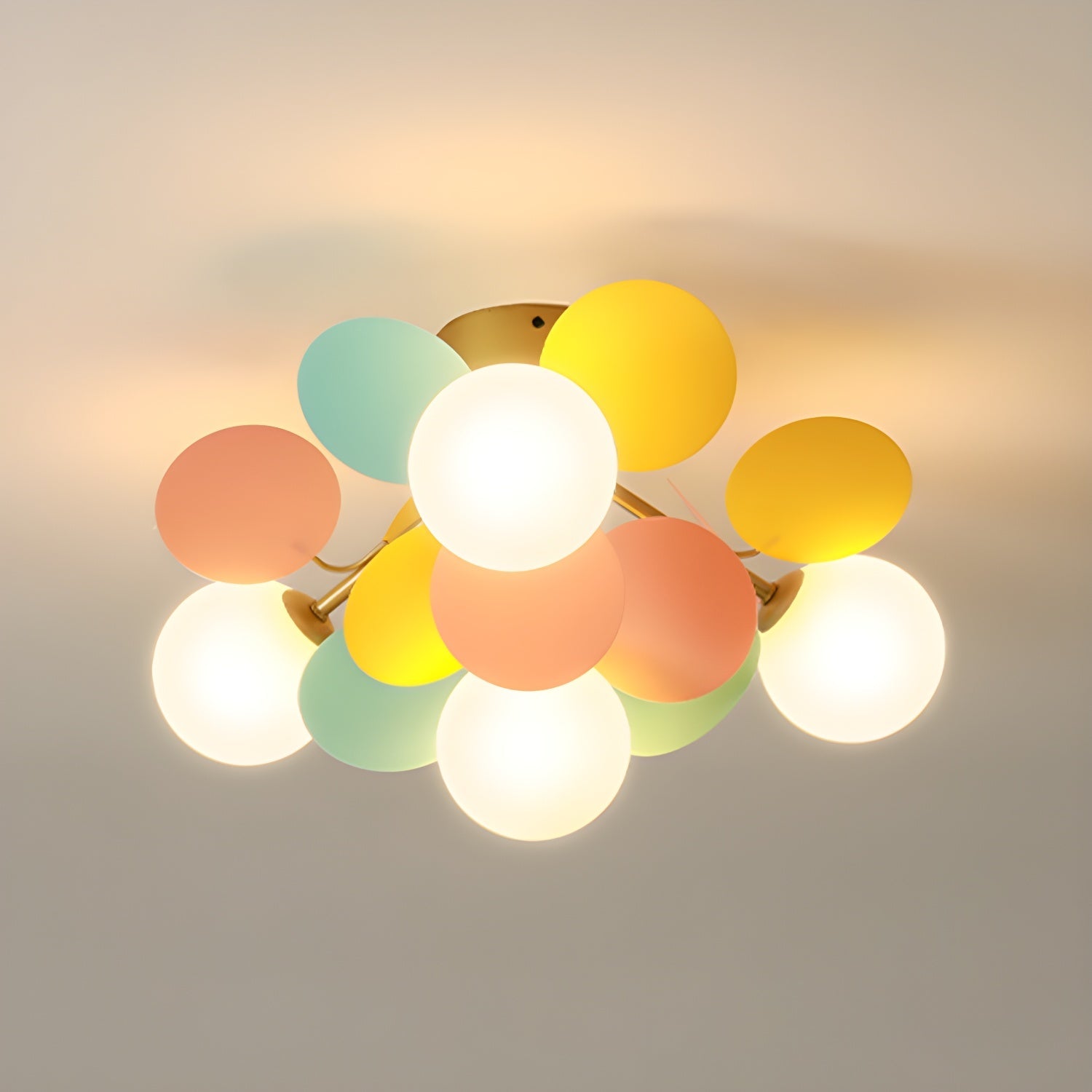 Lampada da soffitto moderna Macaron a globo con LED a 1 luce