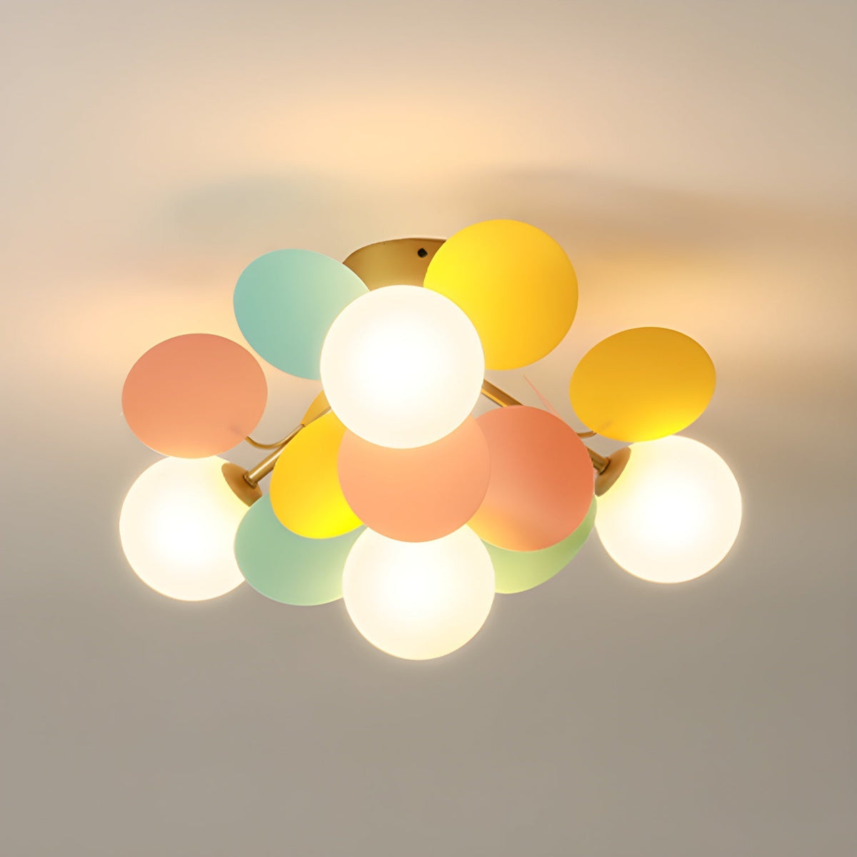 Lampada da soffitto moderna Macaron a globo con LED a 1 luce