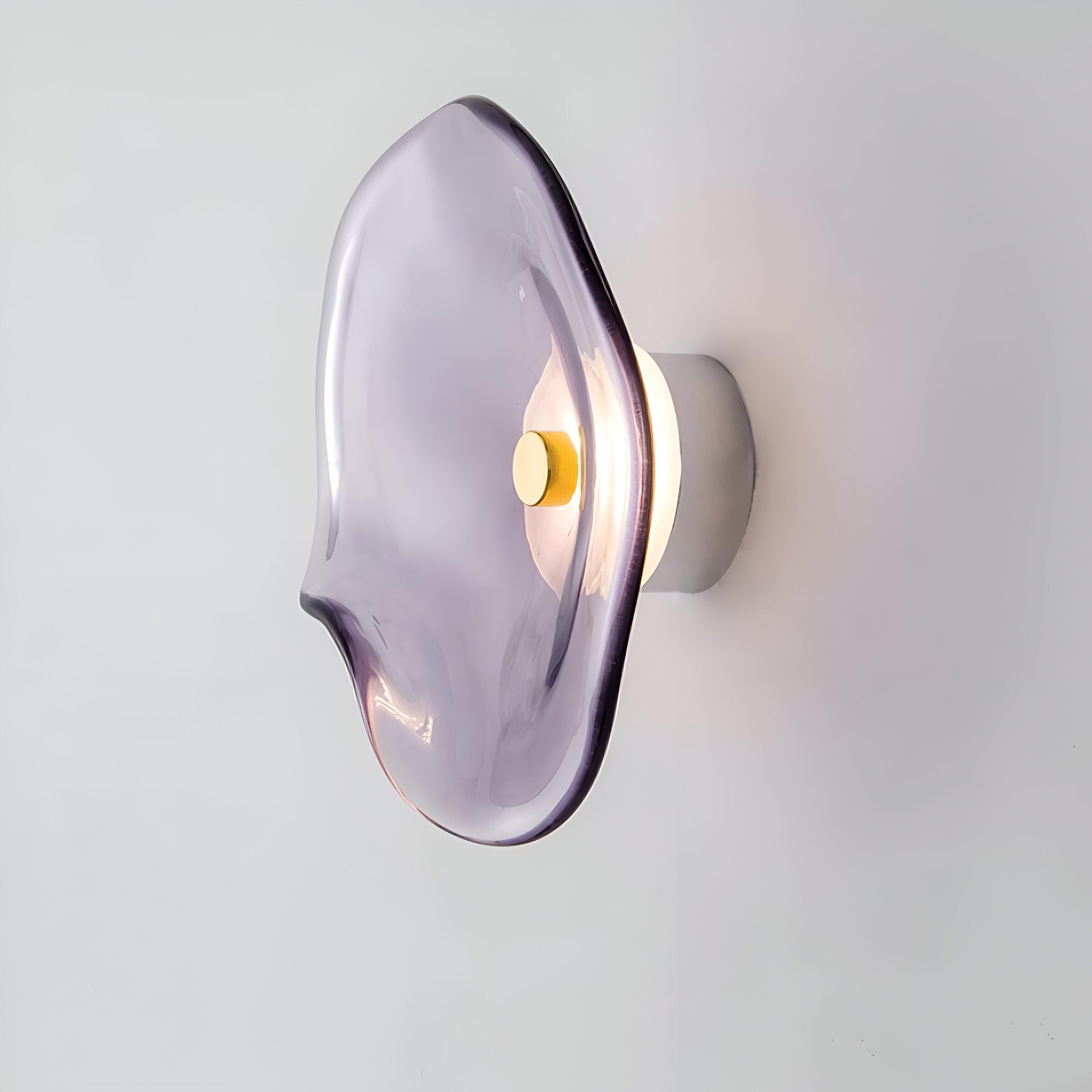 Nordic Curved Glass Japandi LED Wall Sconce 1-Light