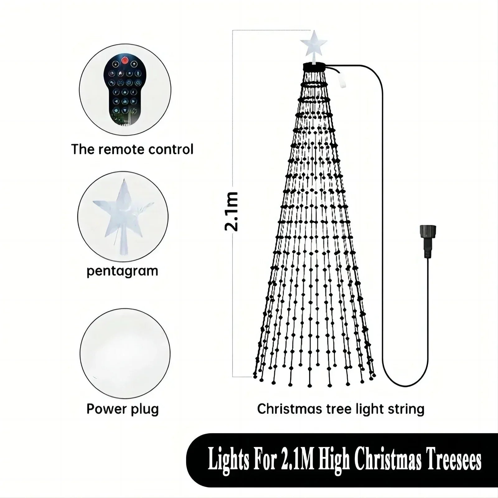 Smart RGB Christmas Tree Lights 400LED App Remote Control Indoor Outdoor Decor