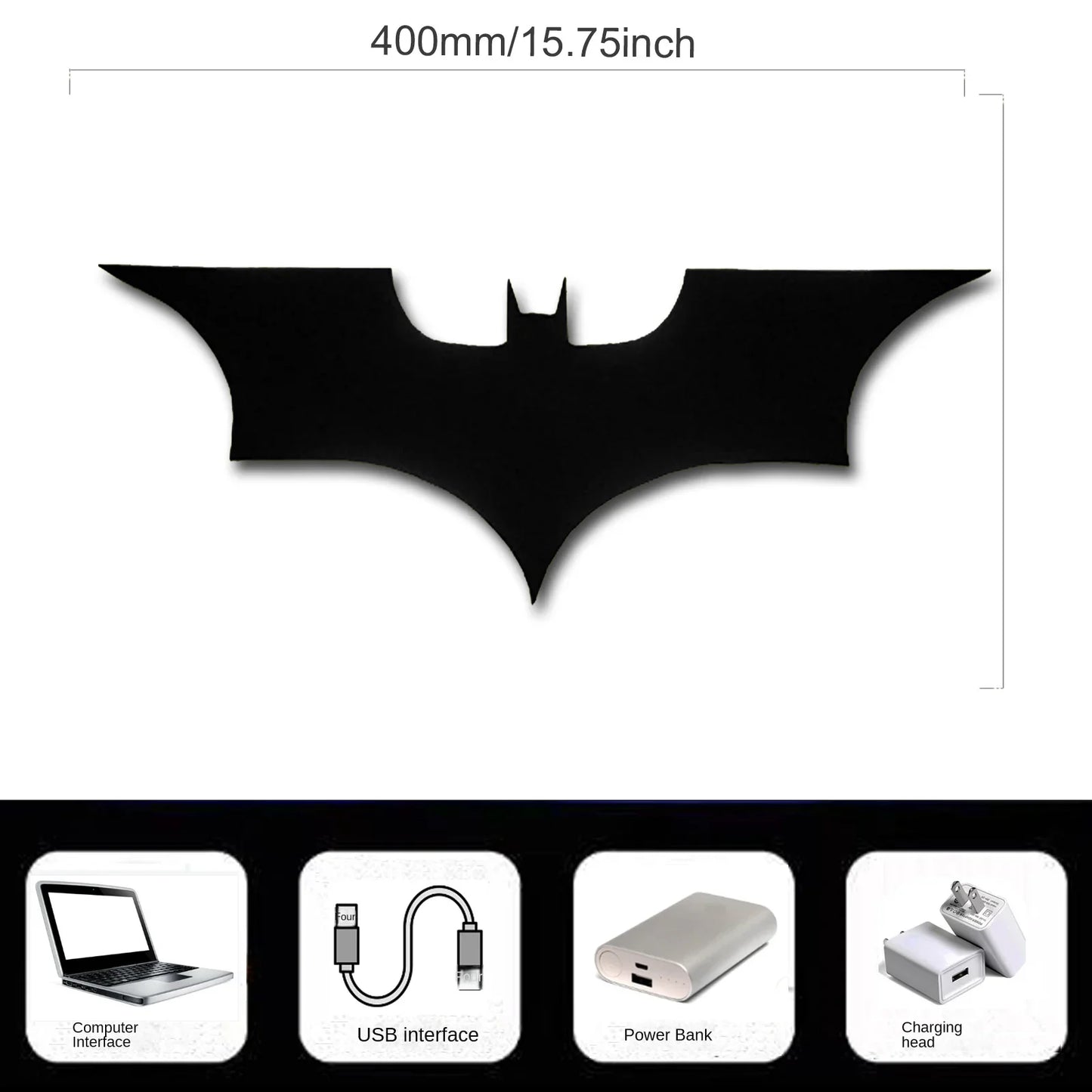 Lampada da parete a forma di ala di pipistrello con luce notturna LED a cambiamento di colore ZK50, luce ambientale da comodino con telecomando