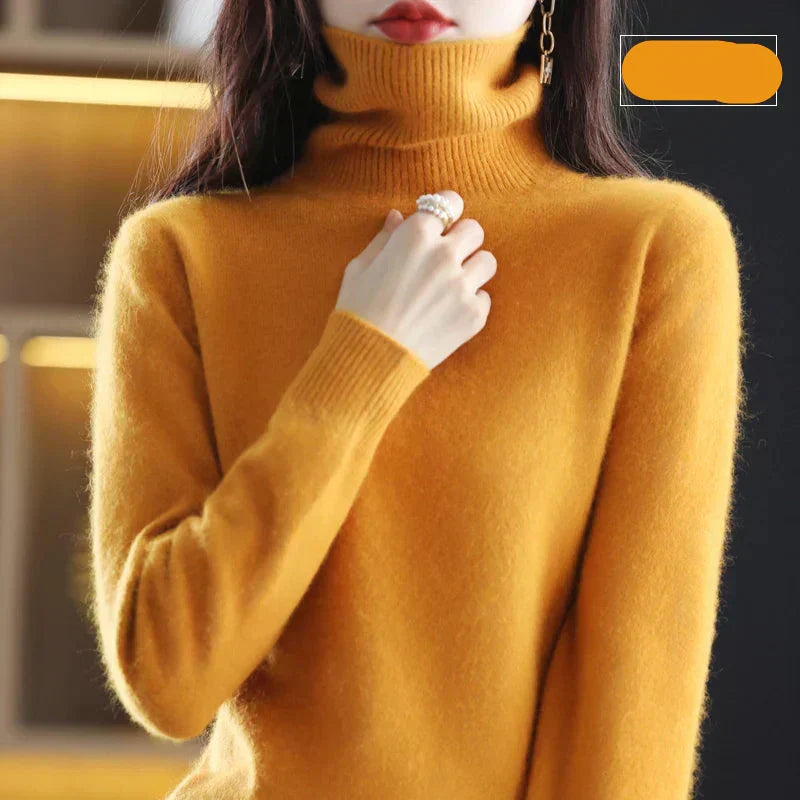 Suéter de cuello alto Nyorelle 100% cachemira para otoño e invierno