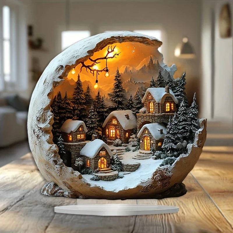 Table Decoration | Warm winter village glow
