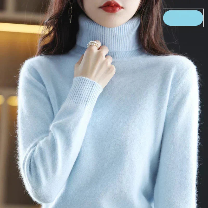 Suéter de cuello alto Nyorelle 100% cachemira para otoño e invierno