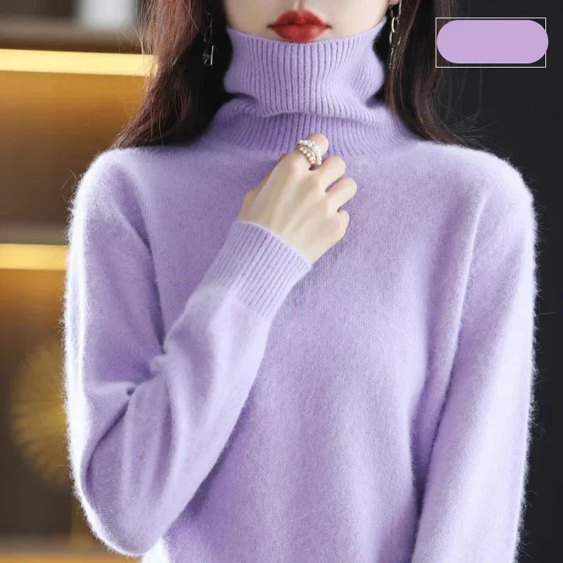 Suéter de cuello alto Nyorelle 100% cachemira para otoño e invierno