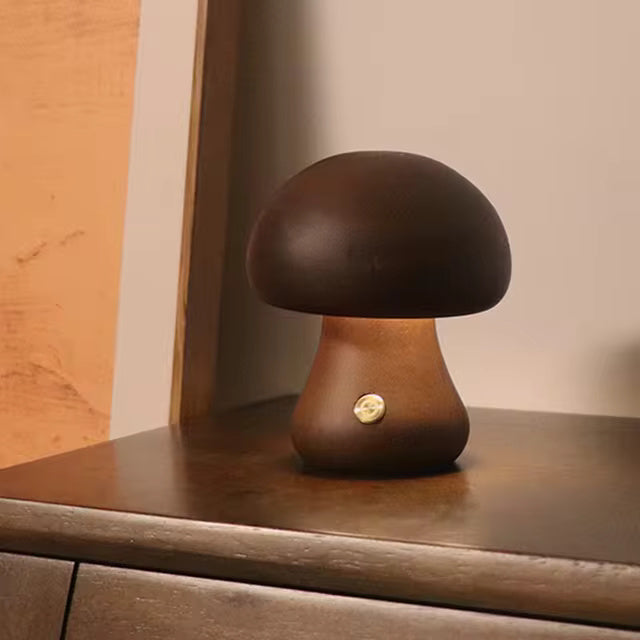 Moderne houten paddenstoel LED-tafellamp, 1-licht