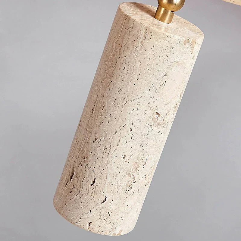 Lampada da soffitto nordica Wabi-Sabi a cilindro in travertino 3 luci