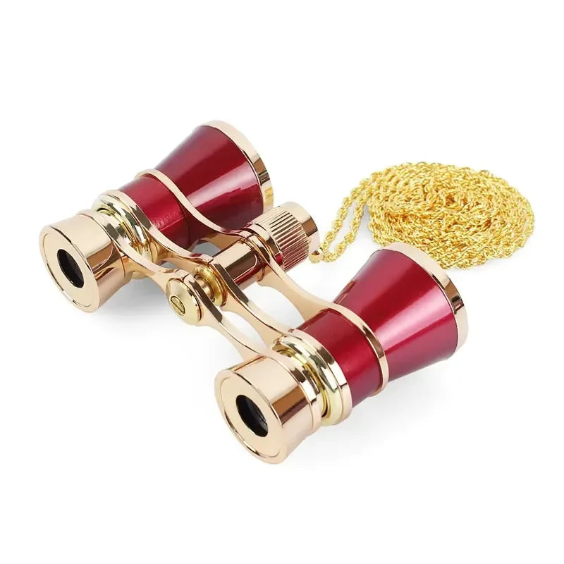 Opera Glasses Binoculars for Theater with Handle Chain Retro Optical Design for Women