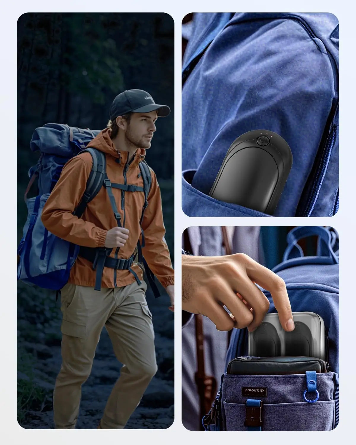 Calentadores de manos recargables de 14000mAh, paquete de 2 – Calentador portátil de bolsillo para invierno