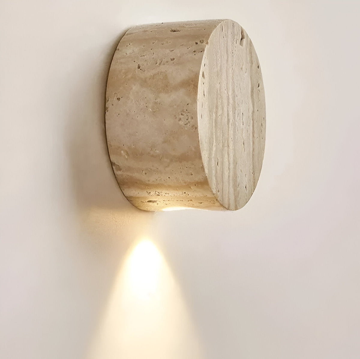 Japanische Wabi-Sabi Travertin Stein LED-Wandleuchte 1-flammig