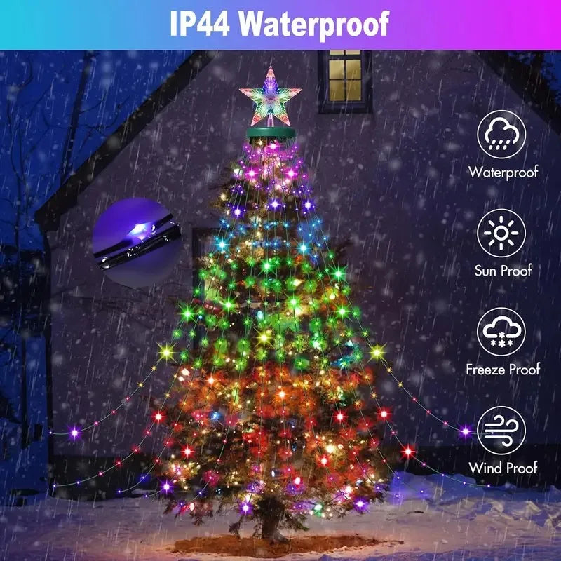 Smart RGB Christmas Tree Lights 400LED App Remote Control Indoor Outdoor Decor