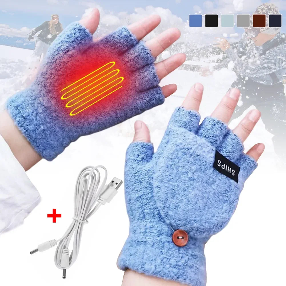 Elektrisch beheizte Handschuhe – USB wiederaufladbare Winter-Handwärmer für Skisport