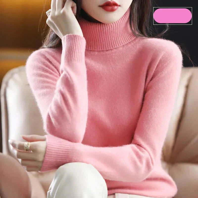 Suéter de cuello alto Nyorelle 100% cachemira para otoño e invierno