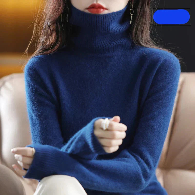 Suéter de cuello alto Nyorelle 100% cachemira para otoño e invierno