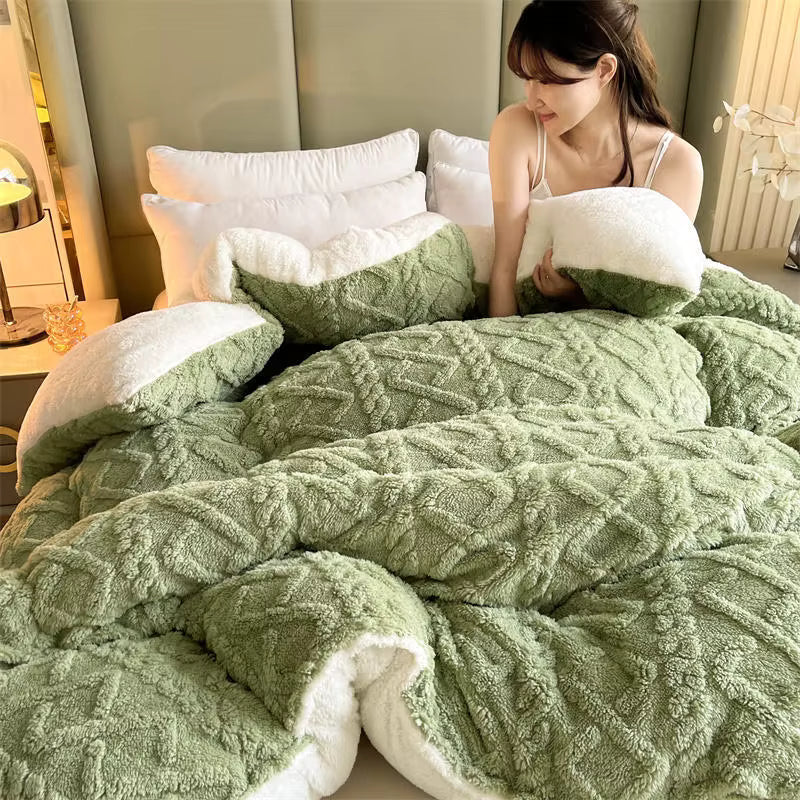 NylaWeave Lamm-Kaschmir Gewichtsdecke, ultra warm für den Winter