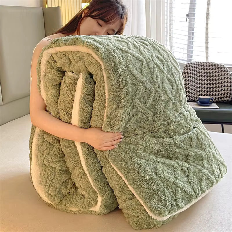 NylaWeave Lamm-Kaschmir Gewichtsdecke, ultra warm für den Winter