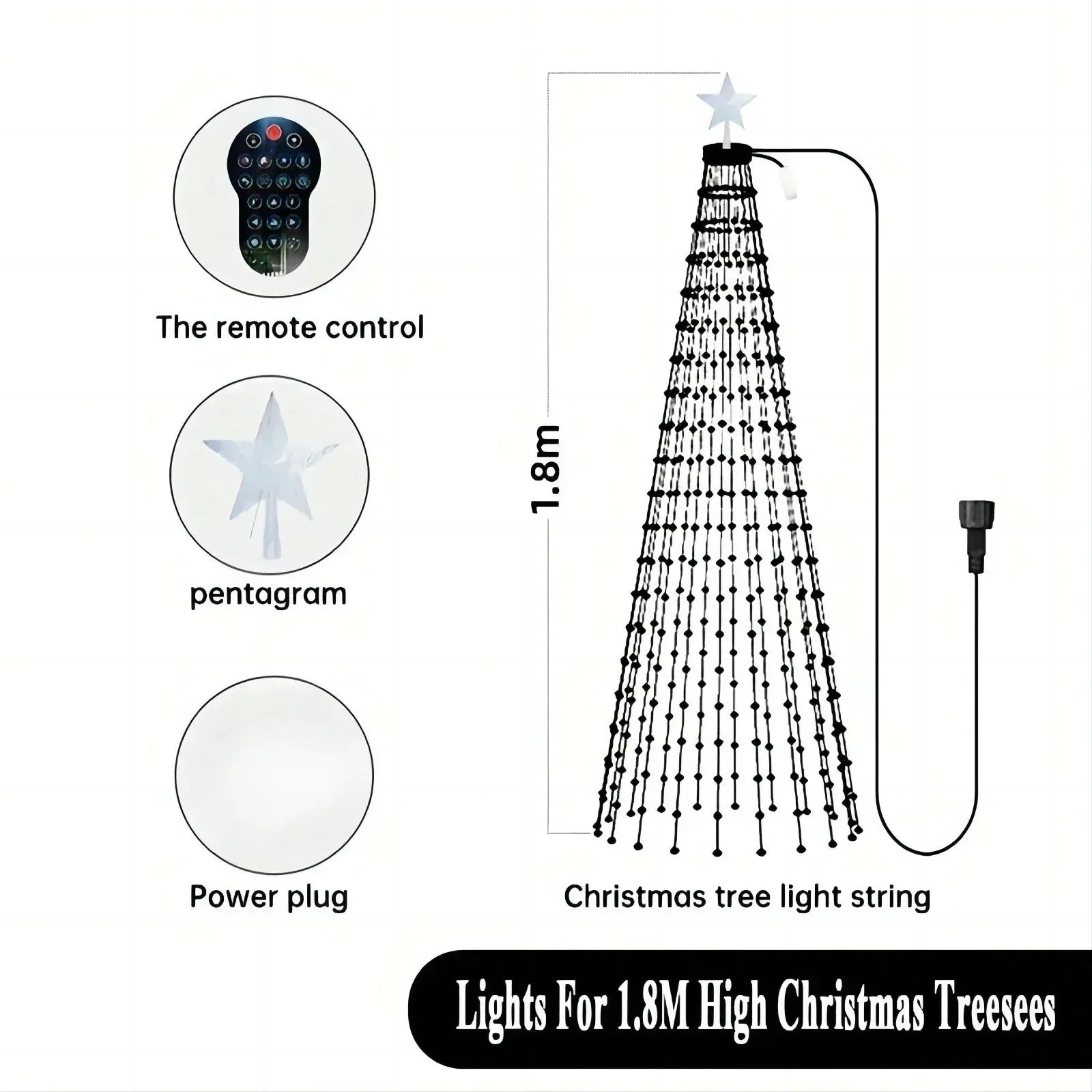 Smart RGB Christmas Tree Lights 400LED App Remote Control Indoor Outdoor Decor