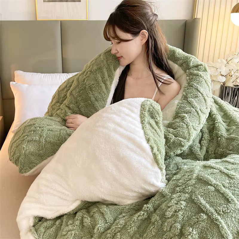 NylaWeave Lamm-Kaschmir Gewichtsdecke, ultra warm für den Winter