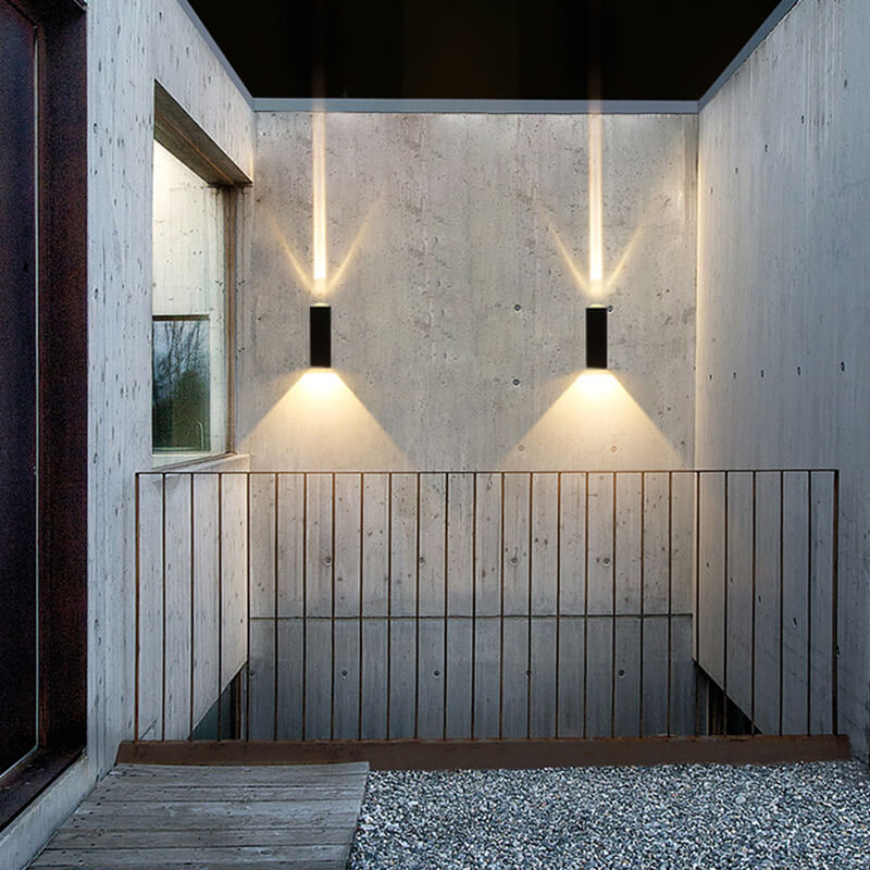 Aplique de pared LED rectangular moderno para exteriores 1 luz Ip65