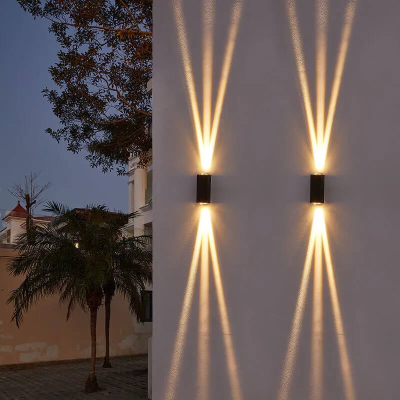 Aplique de pared LED rectangular moderno para exteriores 1 luz Ip65