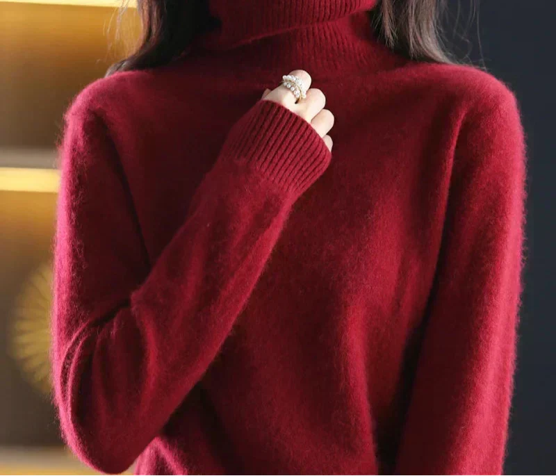 Suéter de cuello alto Nyorelle 100% cachemira para otoño e invierno