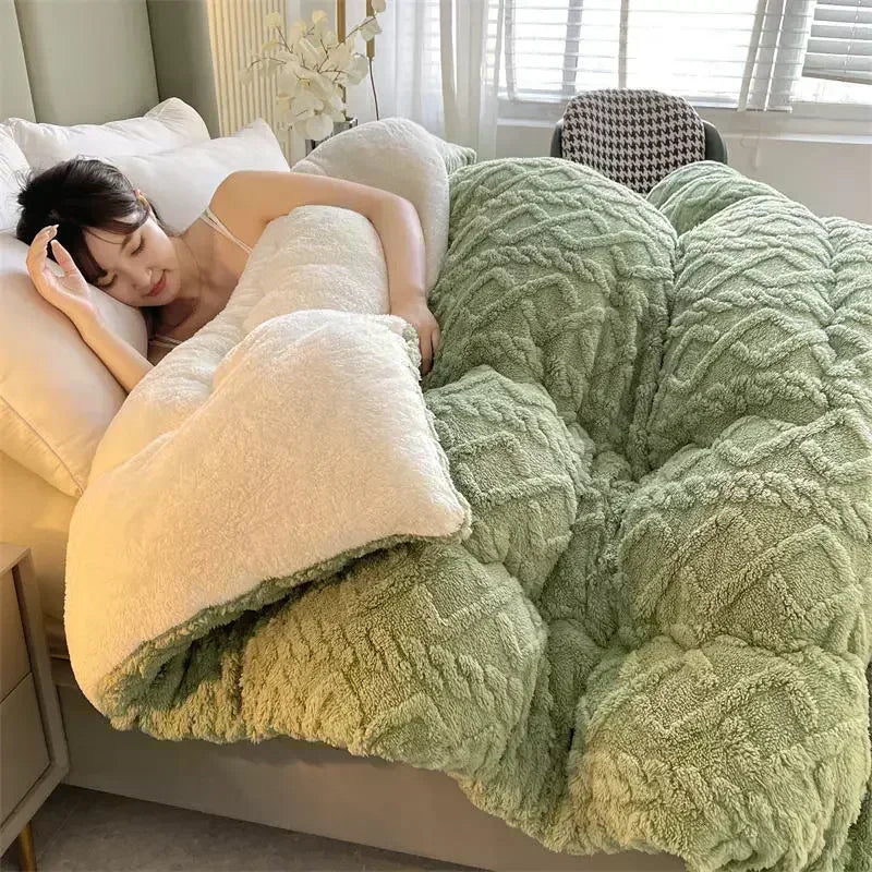 NylaWeave Lamm-Kaschmir Gewichtsdecke, ultra warm für den Winter