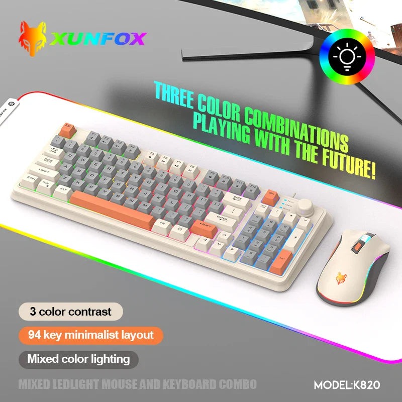 Teclado para juegos con cable 60 % – Teclado compacto de 61 teclas con retroiluminación RGB resistente al agua para PC y Mac