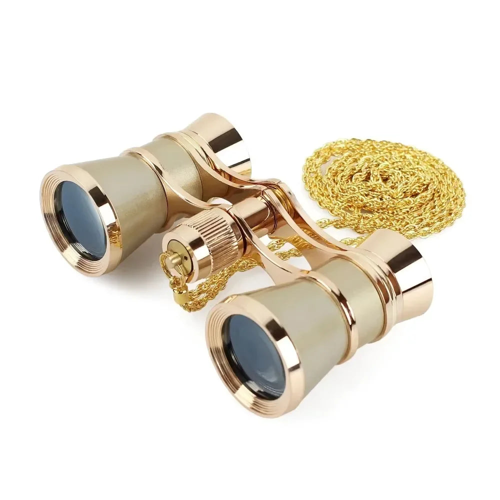 Opera Glasses Binoculars for Theater with Handle Chain Retro Optical Design for Women