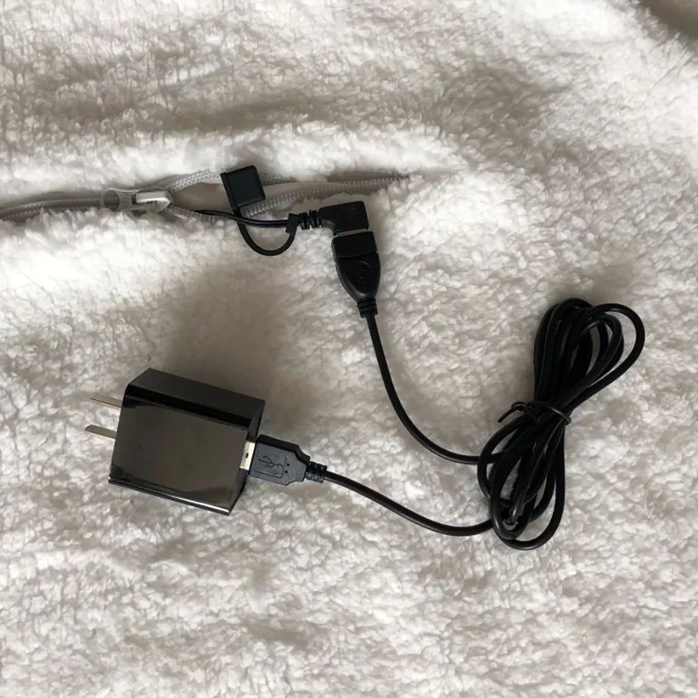 USB Elektrische Heizdecke 140CM mit Timer für Bett, Büro, Rücken- und Kniewärme