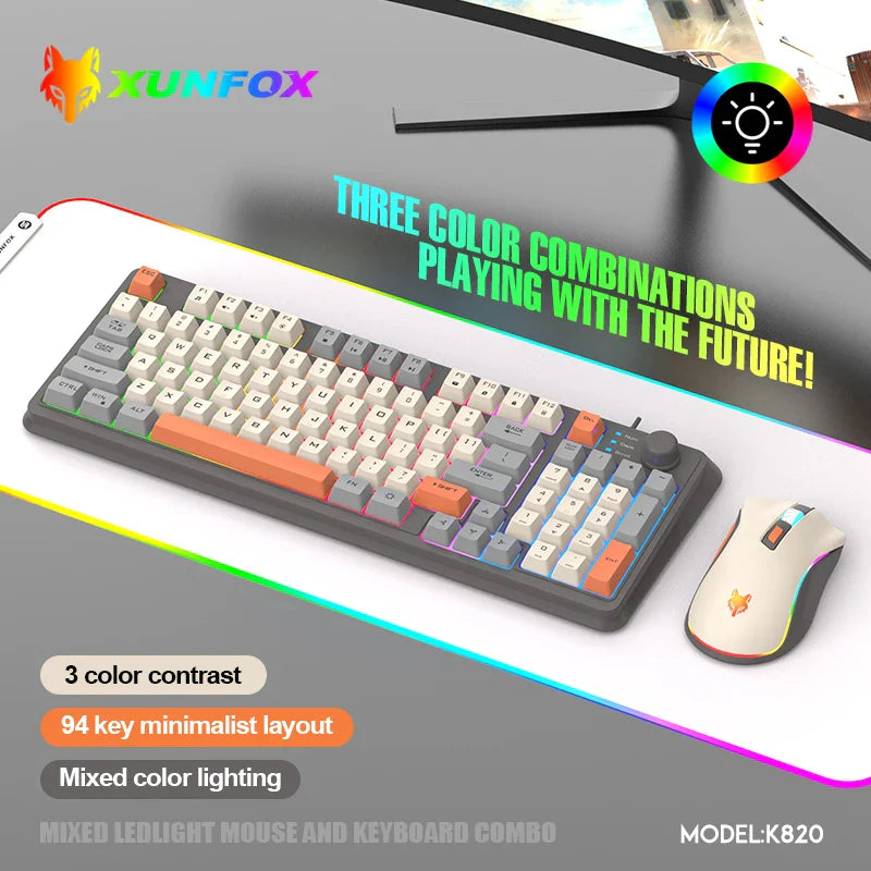 Teclado para juegos con cable 60 % – Teclado compacto de 61 teclas con retroiluminación RGB resistente al agua para PC y Mac