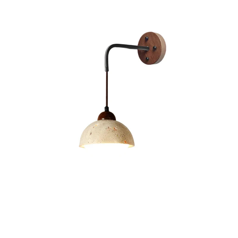Moderner Travertin & Holz hängender Wandleuchter LED 1-Flammig