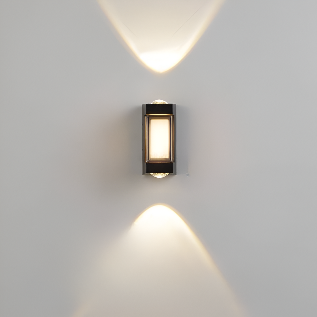Nordische minimalistische Acryl rechteckige Außenwandleuchte LED Up-Down