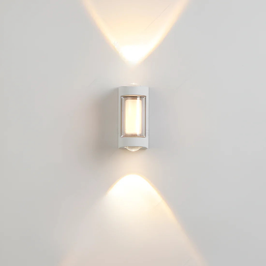 Nordische minimalistische Acryl rechteckige Außenwandleuchte LED Up-Down