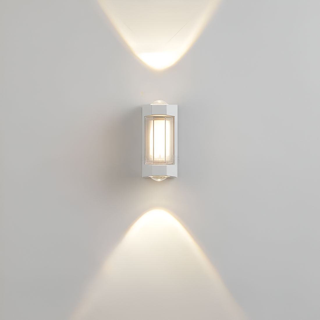 Nordische minimalistische Acryl rechteckige Außenwandleuchte LED Up-Down