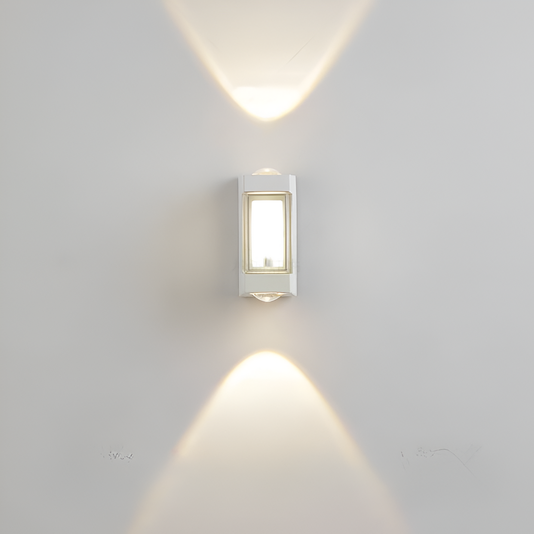 Nordische minimalistische Acryl rechteckige Außenwandleuchte LED Up-Down