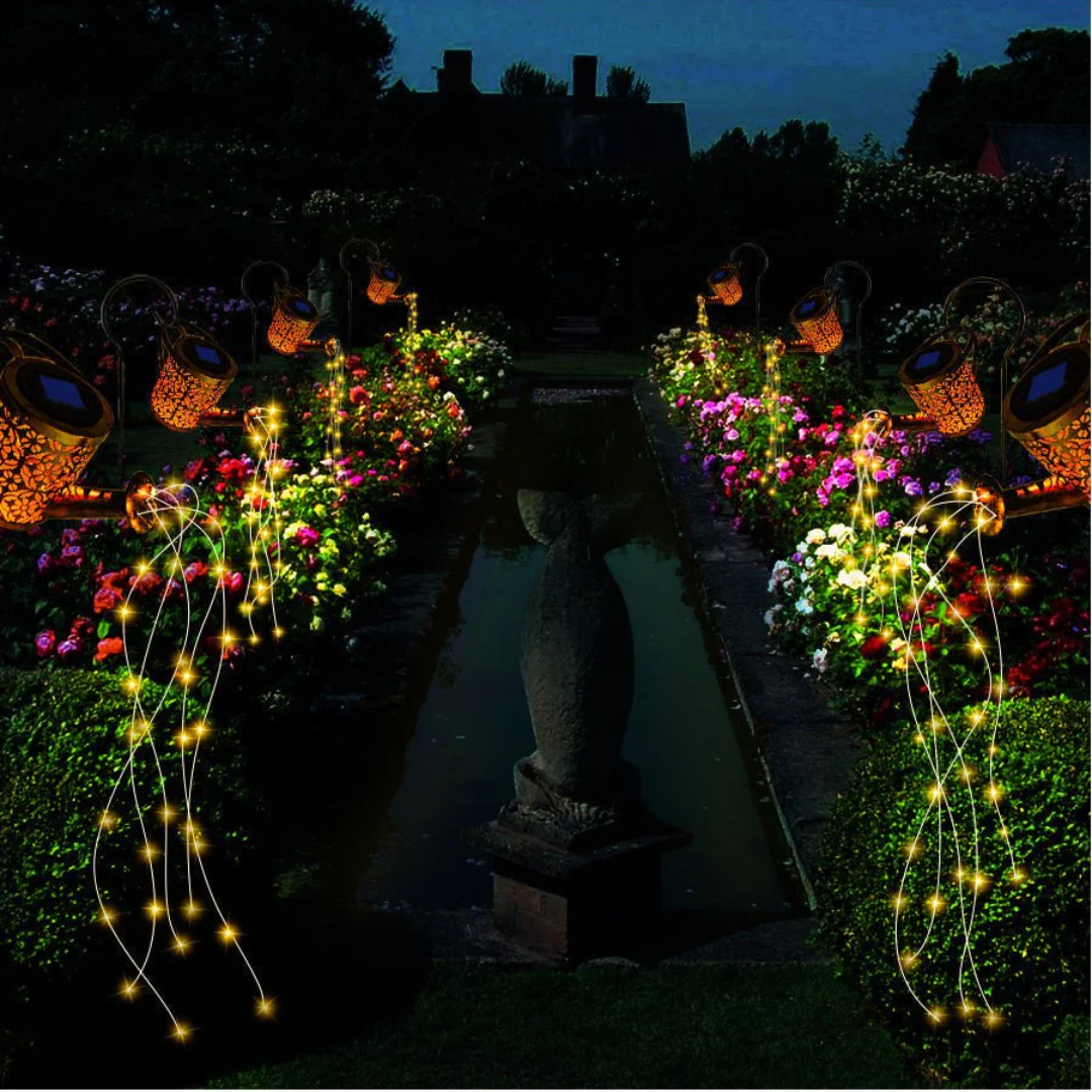 Lámpara solar para exteriores con luz LED – Luces de jardín automáticas encendido/apagado para ambiente mágico