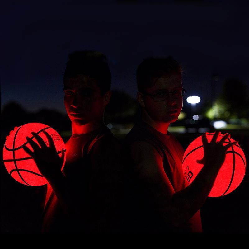 Pallacanestro LED ad Alta Luminosità che Brilla al Buio + Set Rete Luminosa per Pallacanestro