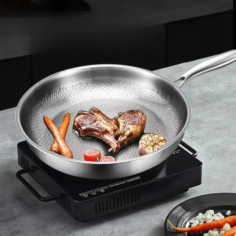 CHEFTRIUM – sartén antiadherente martillada de titanio para cocinas de inducción y uso diario