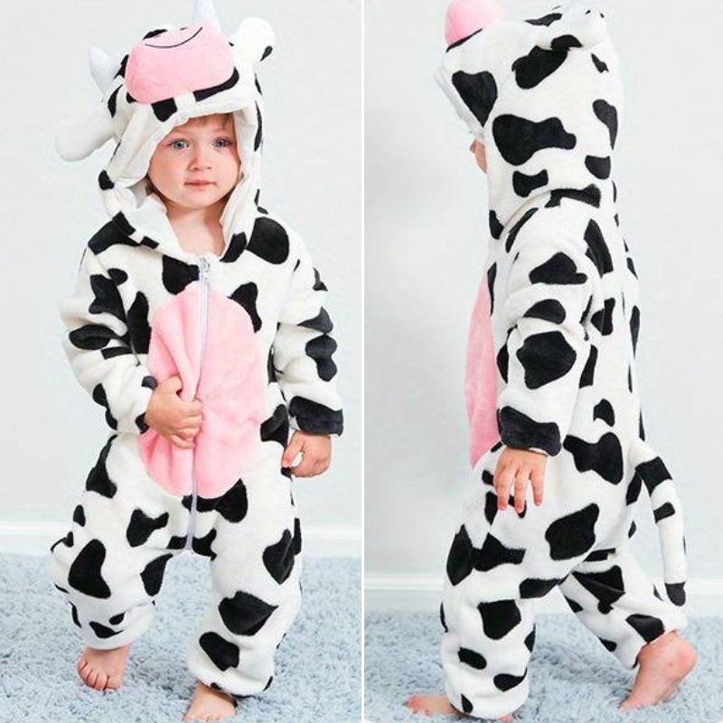 Toddler Jumpsuit Animal Theme Soft Cotton Hypoallergenic Fleece