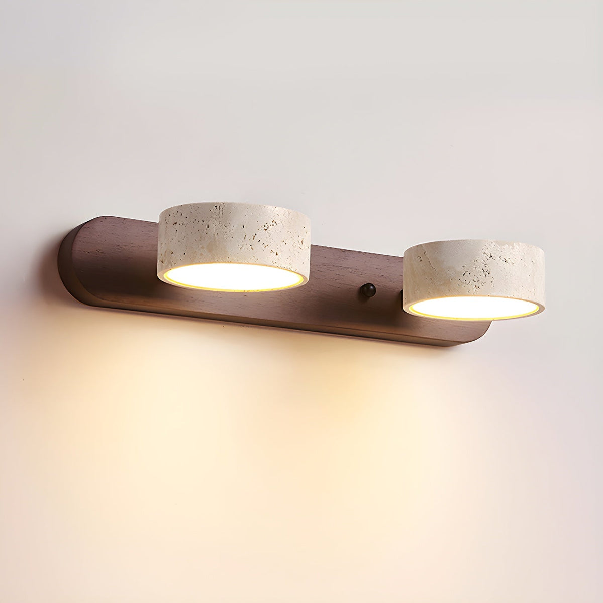 Aplique de pared moderno de travertino redondo con LED 1 luz