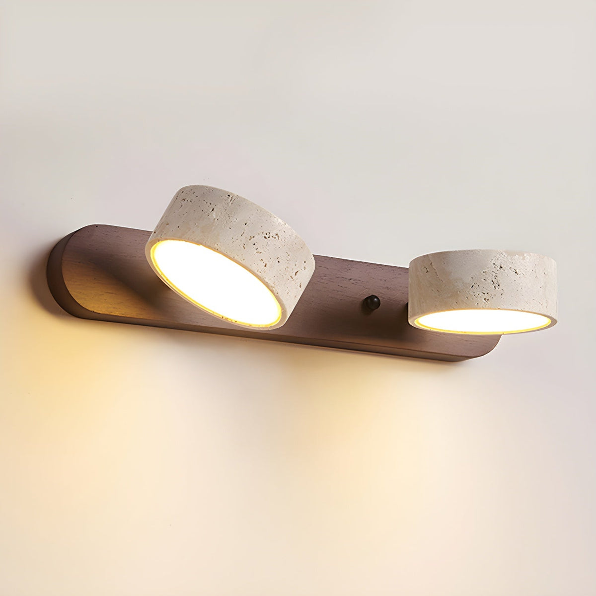 Aplique de pared moderno de travertino redondo con LED 1 luz