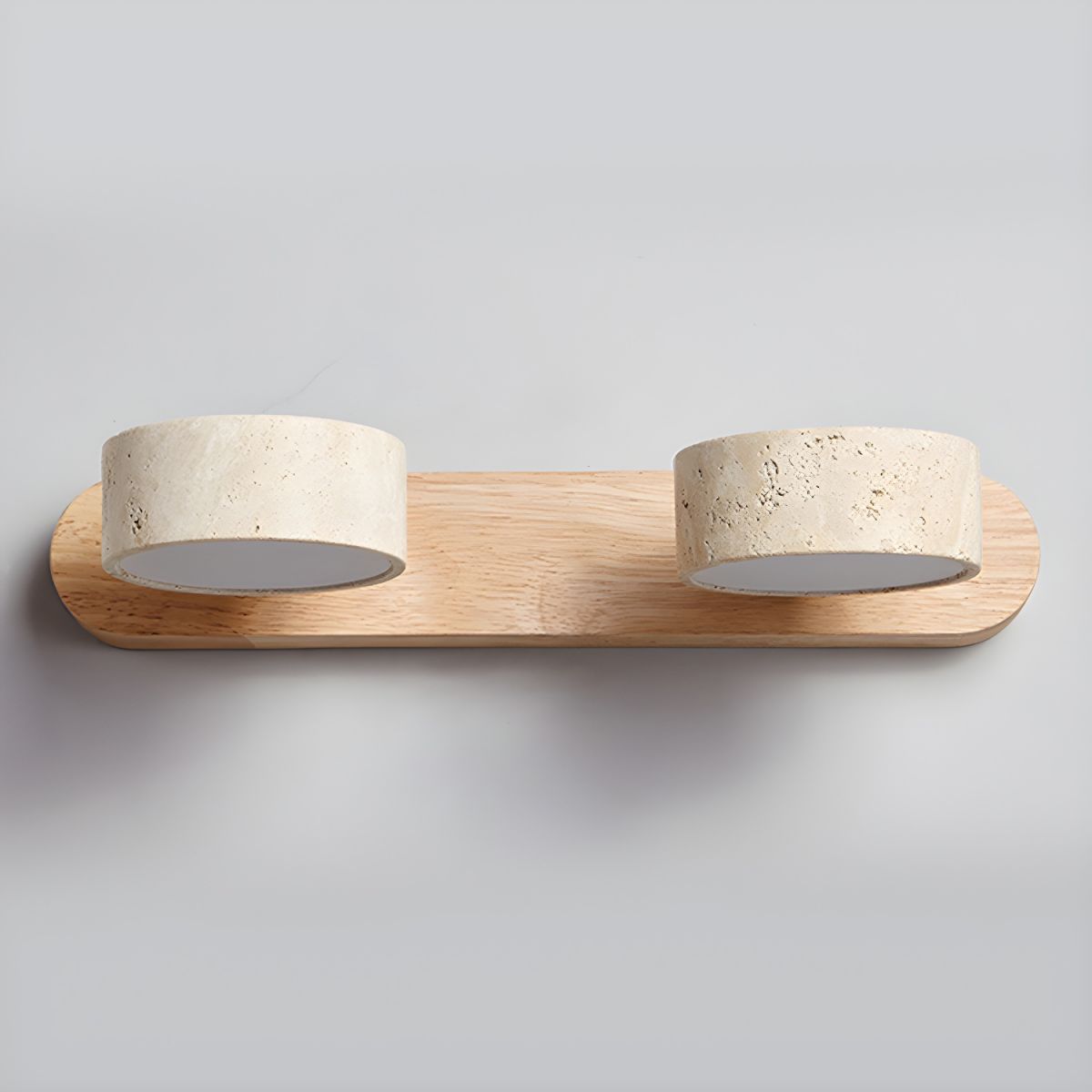 Aplique de pared moderno de travertino redondo con LED 1 luz