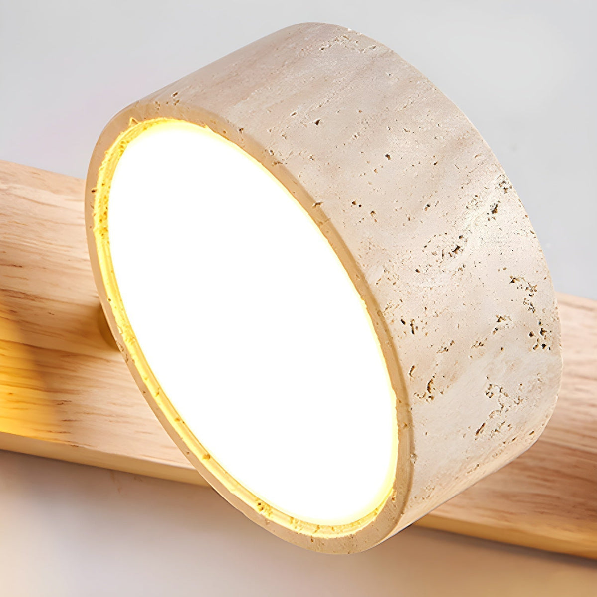 Aplique de pared moderno de travertino redondo con LED 1 luz